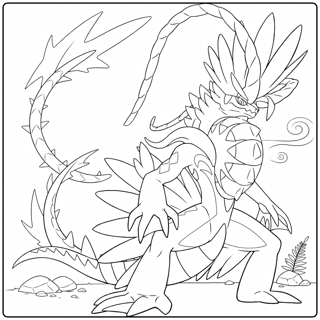 Pokemon Koraidon for Tough Fans coloring page