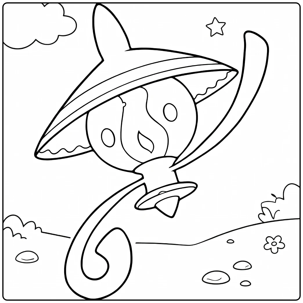Pokemon Lampent coloring page