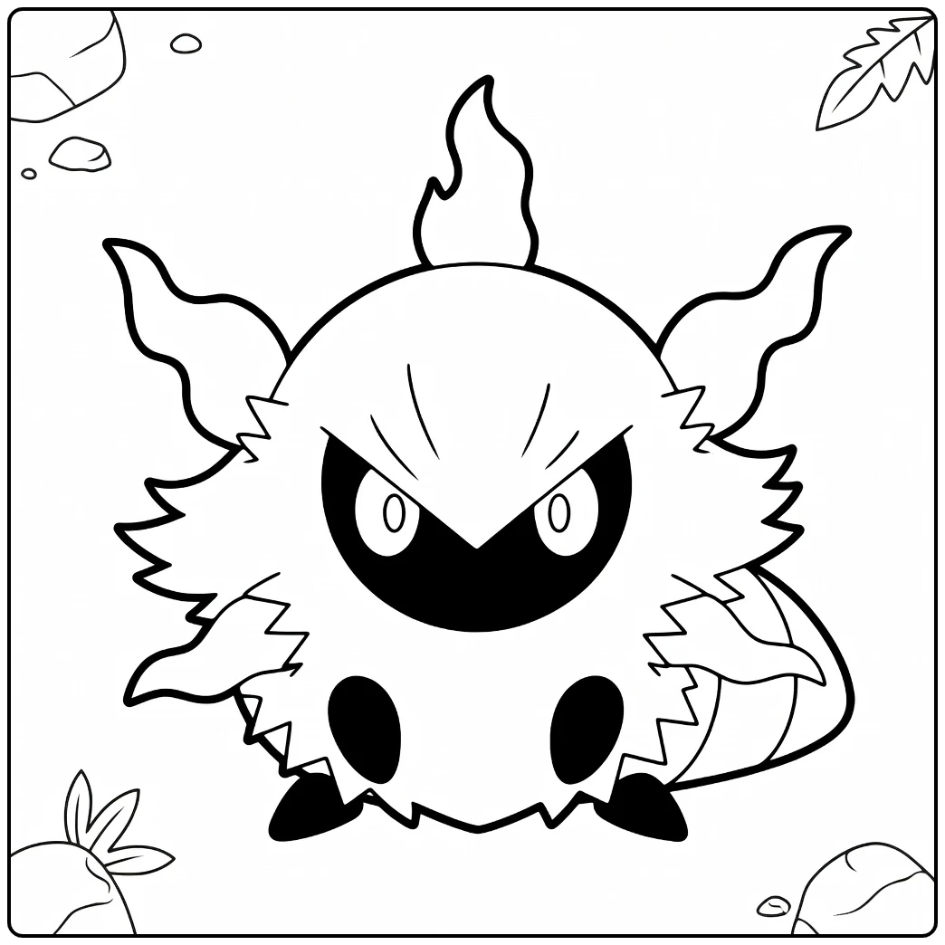 Pokemon Larvesta coloring page