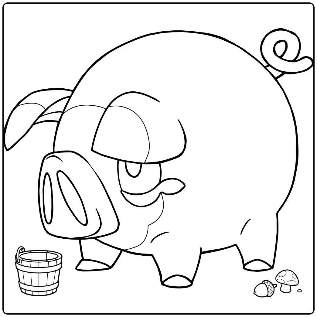 Pokemon Lechonk Fun Pig Browsing at Bucket coloring page