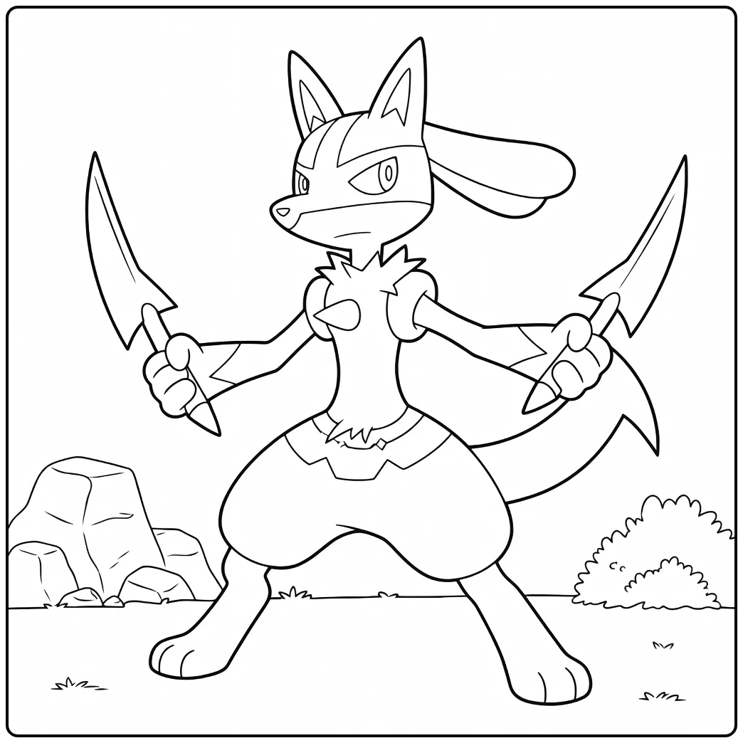 Pokemon Lucario coloring page