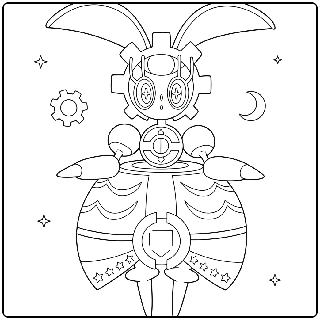 Pokemon Magearna for Kids coloring page