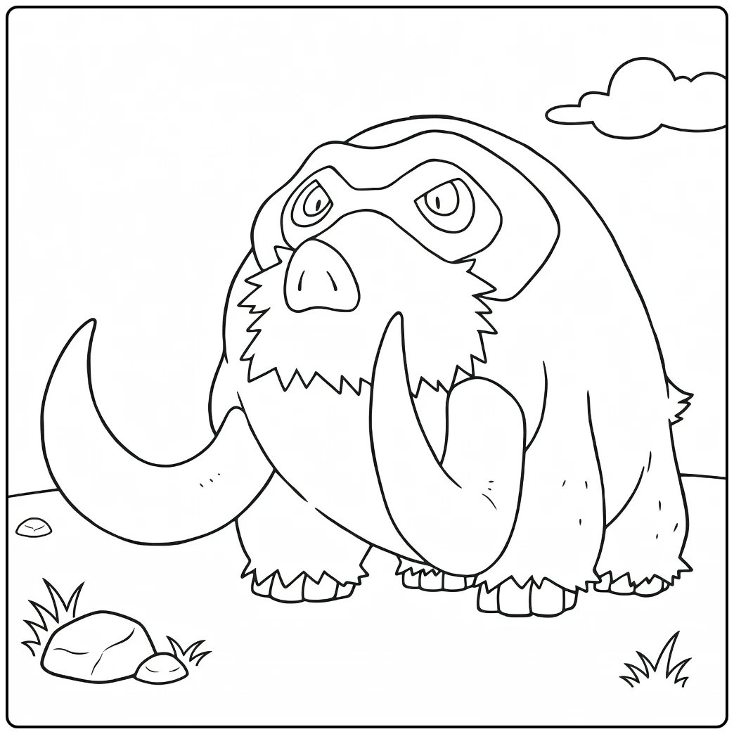Pokemon Mamoswine coloring page