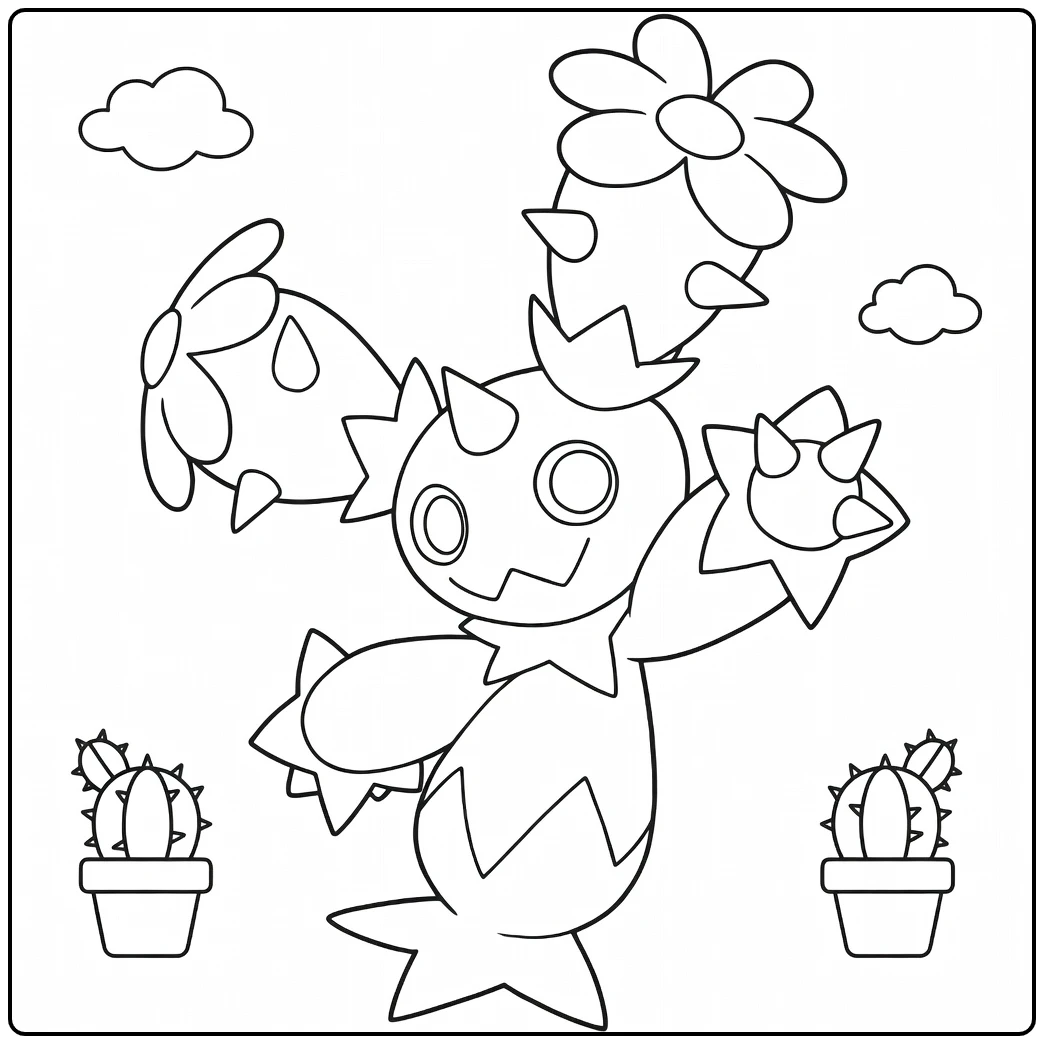 Pokemon Maractus coloring page