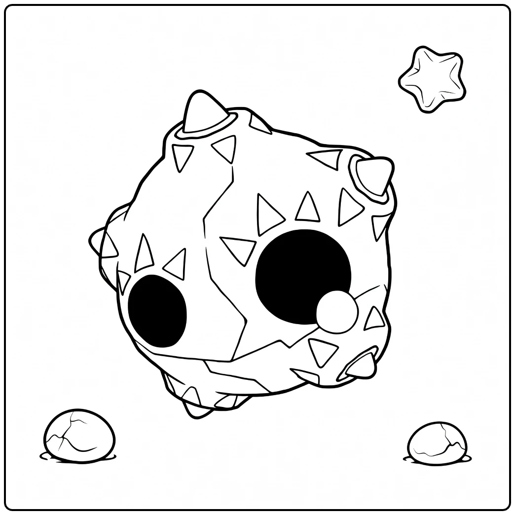Pokemon Minior in Spiky Meteor Form coloring page