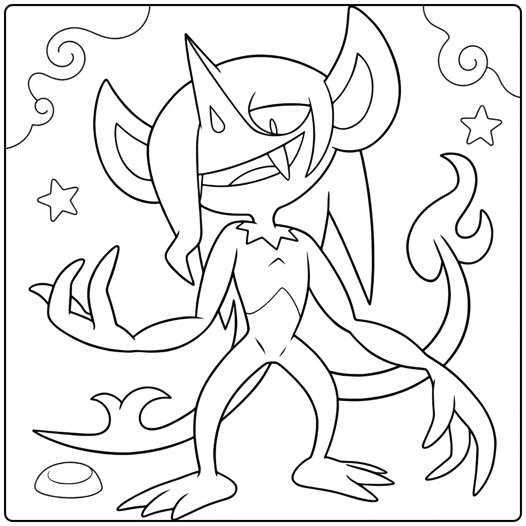 Pokemon Morgrem for Kids coloring page