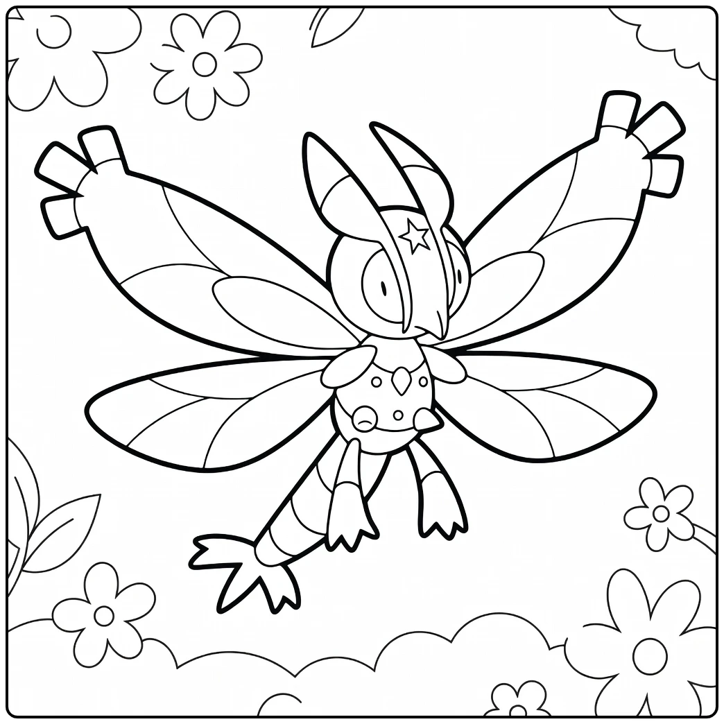 Pokemon Mothim coloring page