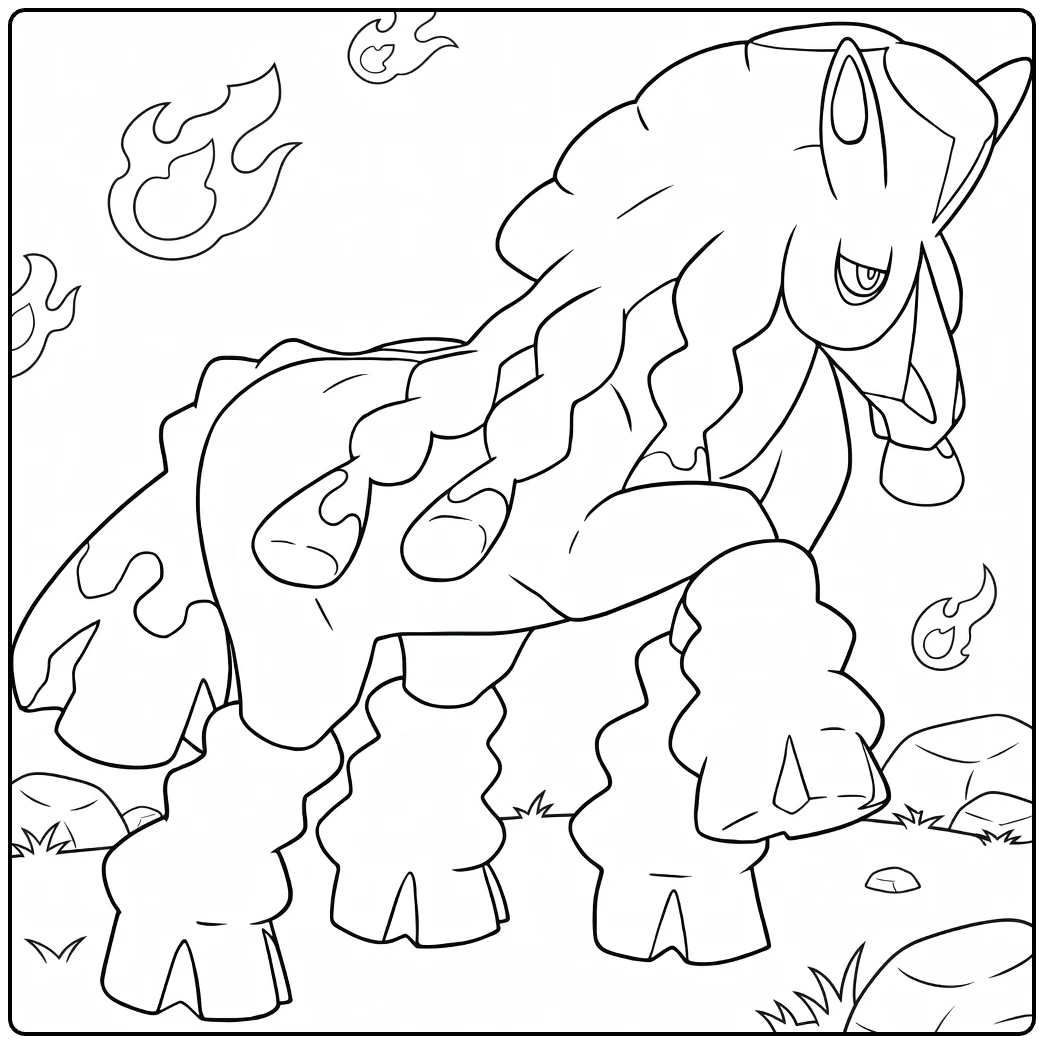 Pokemon Mudsdale Tough Rocky Horse coloring page