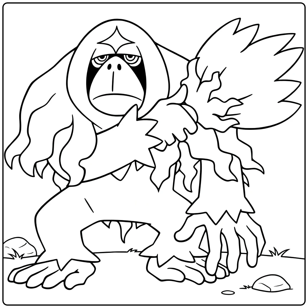 Pokemon Oranguru Fierce Stare coloring page