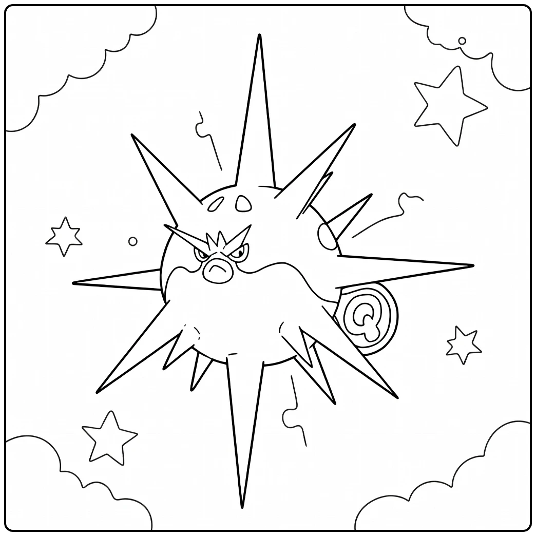 Pokemon Overqwil Spiky Monster coloring page