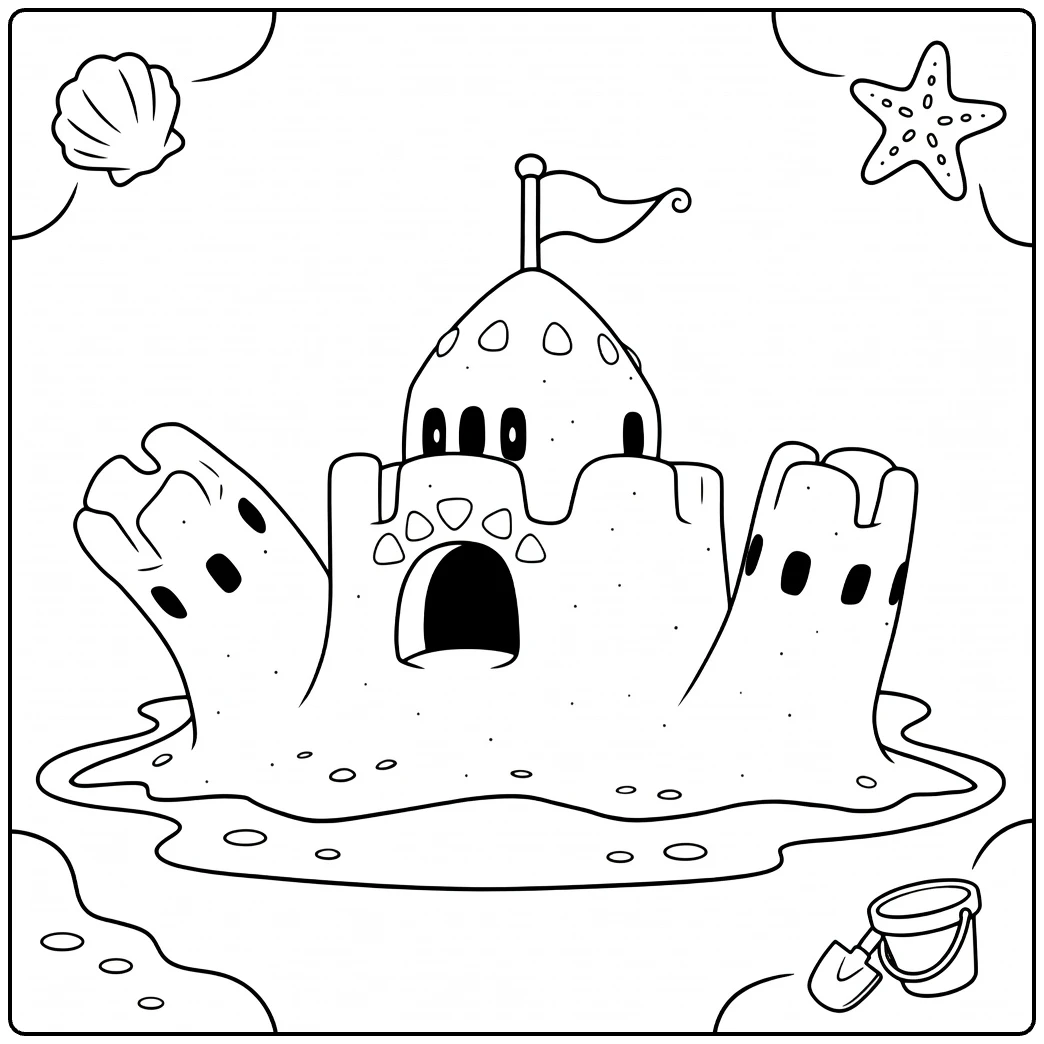 Pokemon Palossand for Kids on Beach coloring page