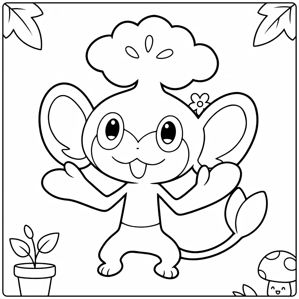 Pokemon Pansage coloring page