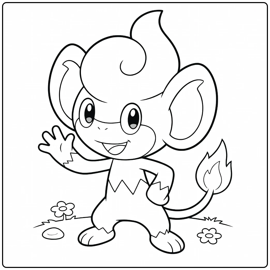 Pokemon Pansear coloring page
