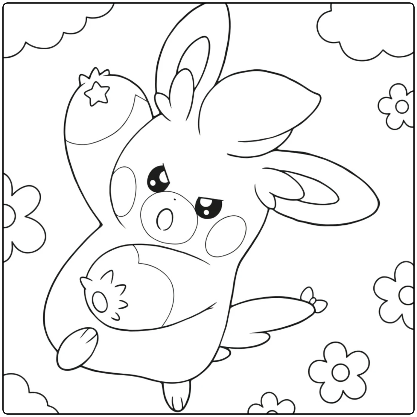 Pokemon Pawmo Cute Jumping Little Rabbit coloring page