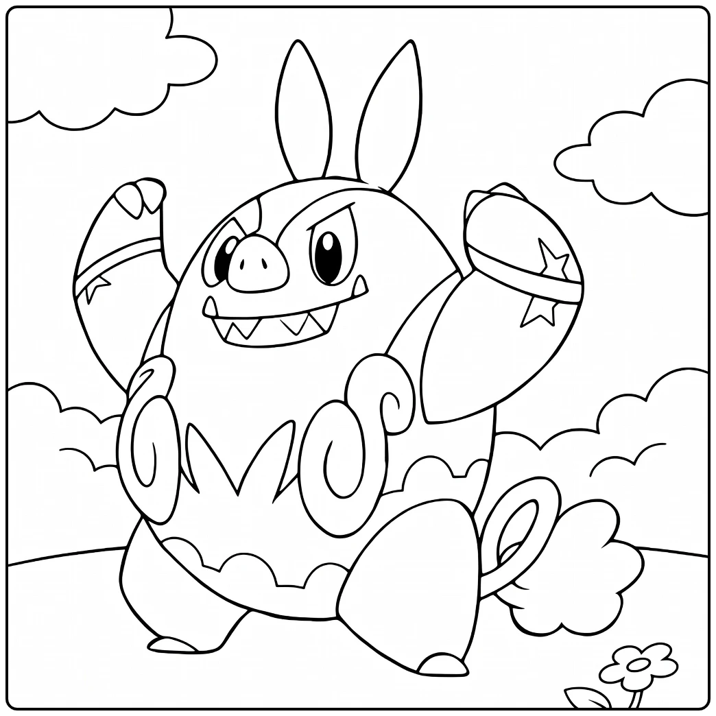 Pokemon Pignite coloring page