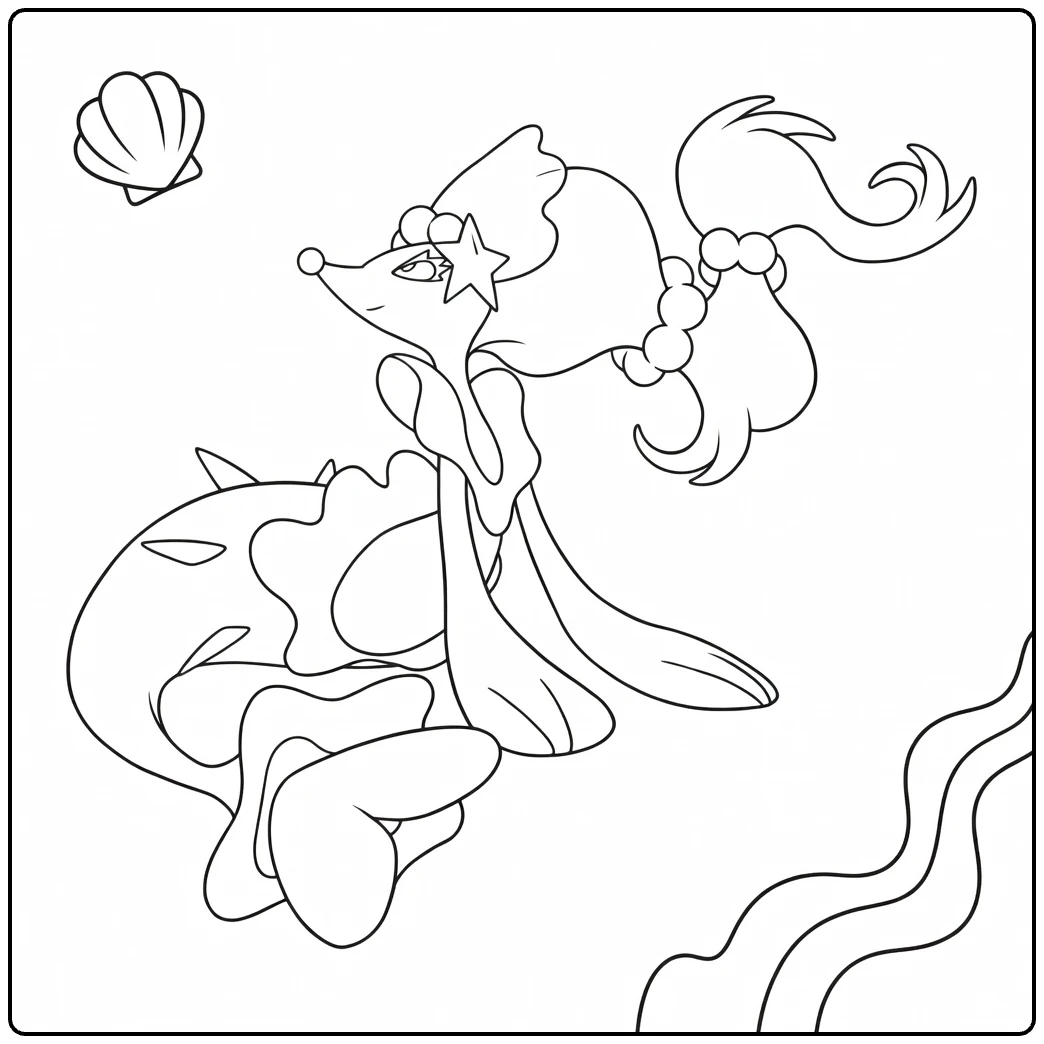Pokemon Pikipek in Tropical Sea Theme coloring page
