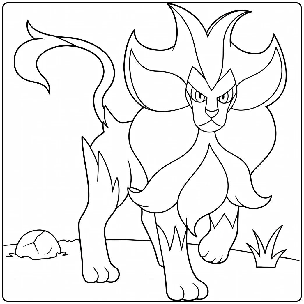 Pokemon Pyroar for Kids coloring page