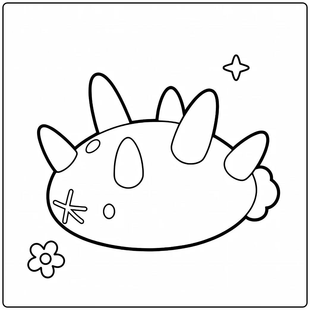 Pokemon Pyukumuku for Children coloring page