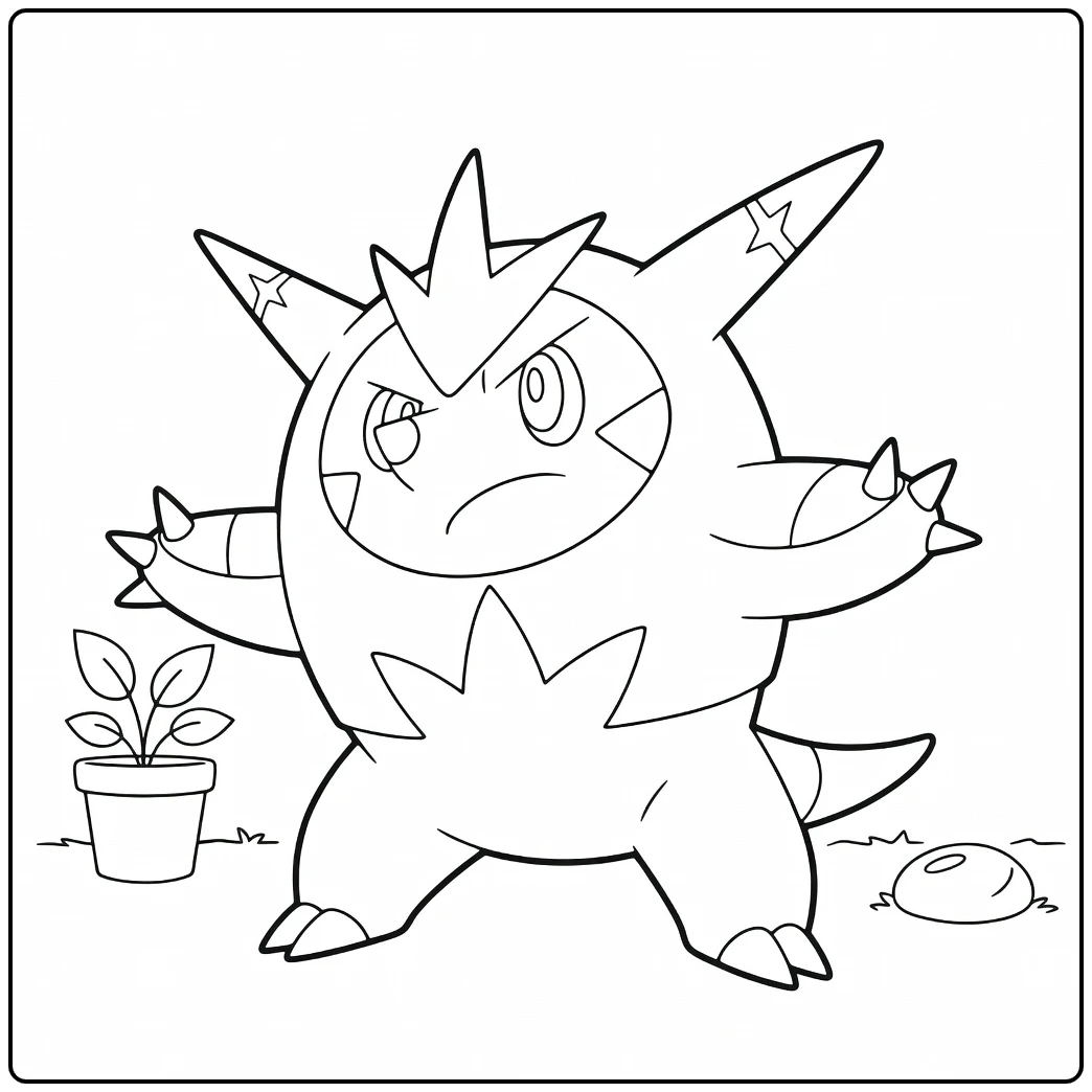 Pokemon Quilladin for Kids coloring page
