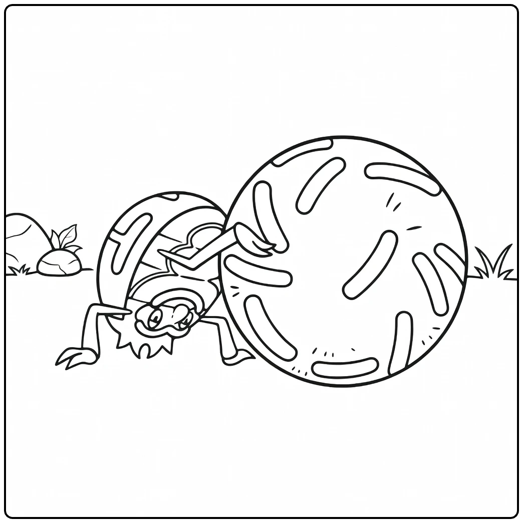 Pokemon Rabsca Ball Rolling in Grass coloring page