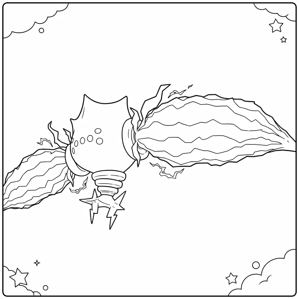 Pokemon Regieleki in Starry Sky coloring page