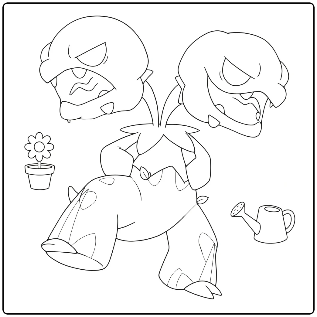 Pokemon Rellor Pot and Flower coloring page
