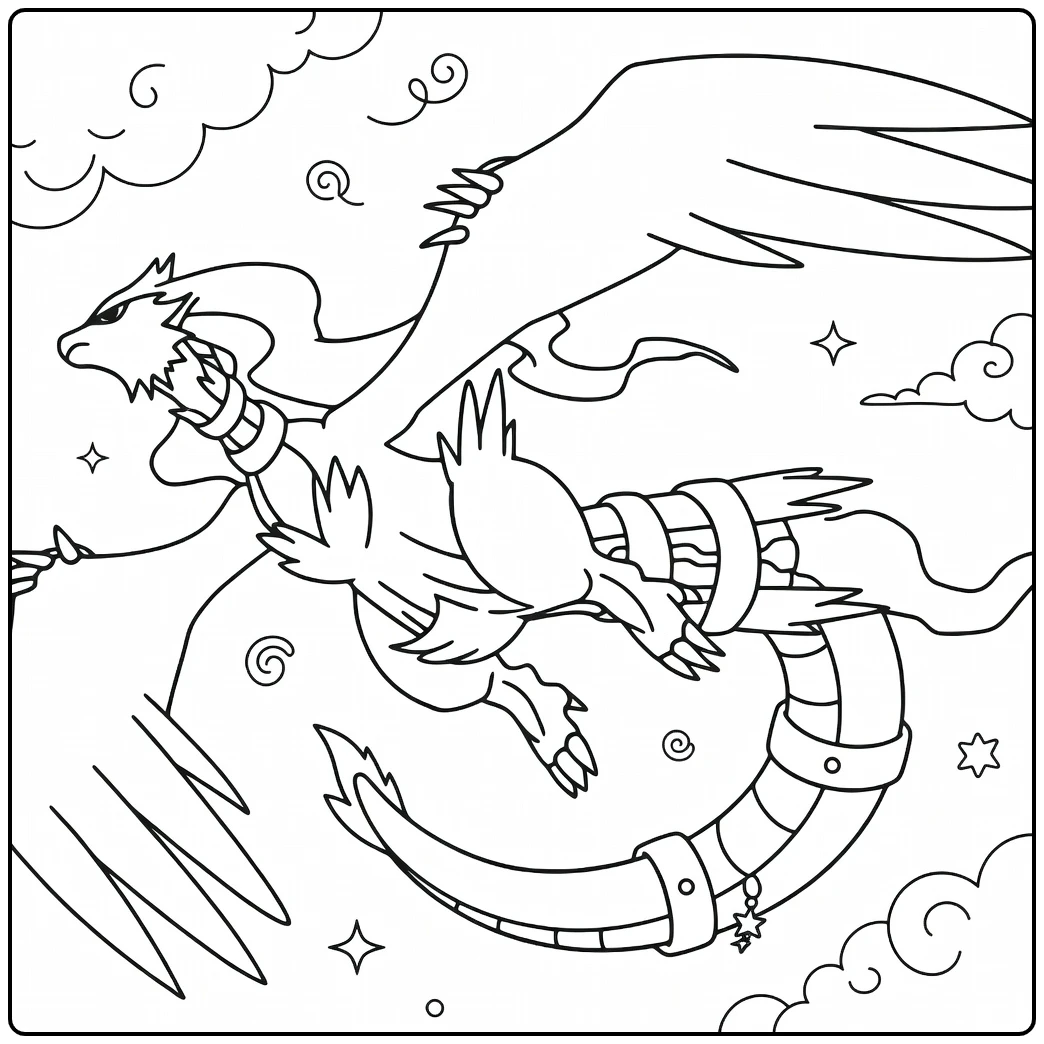 Pokemon Reshiram coloring page
