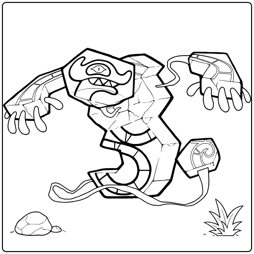 Pokemon Runerigus in Threatening Pose coloring page