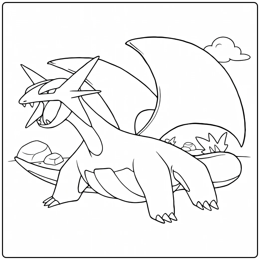 Pokemon Salamence coloring page