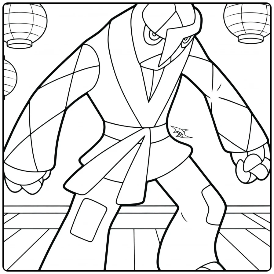 Pokemon Sawk coloring page
