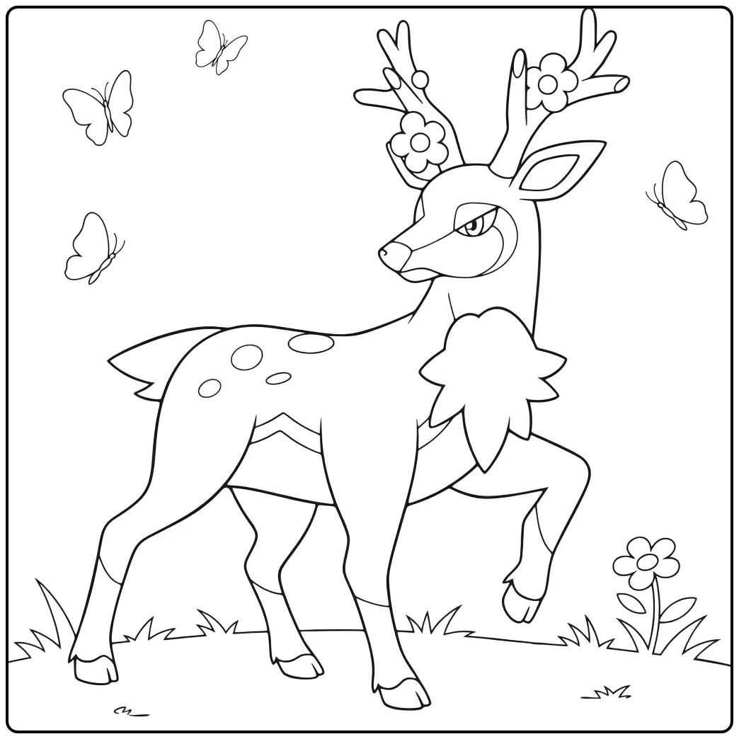 Pokemon Sawsbuck coloring page