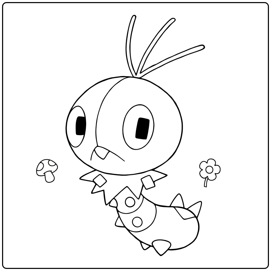 Pokemon Scatterbug Cute Caterpillar coloring page