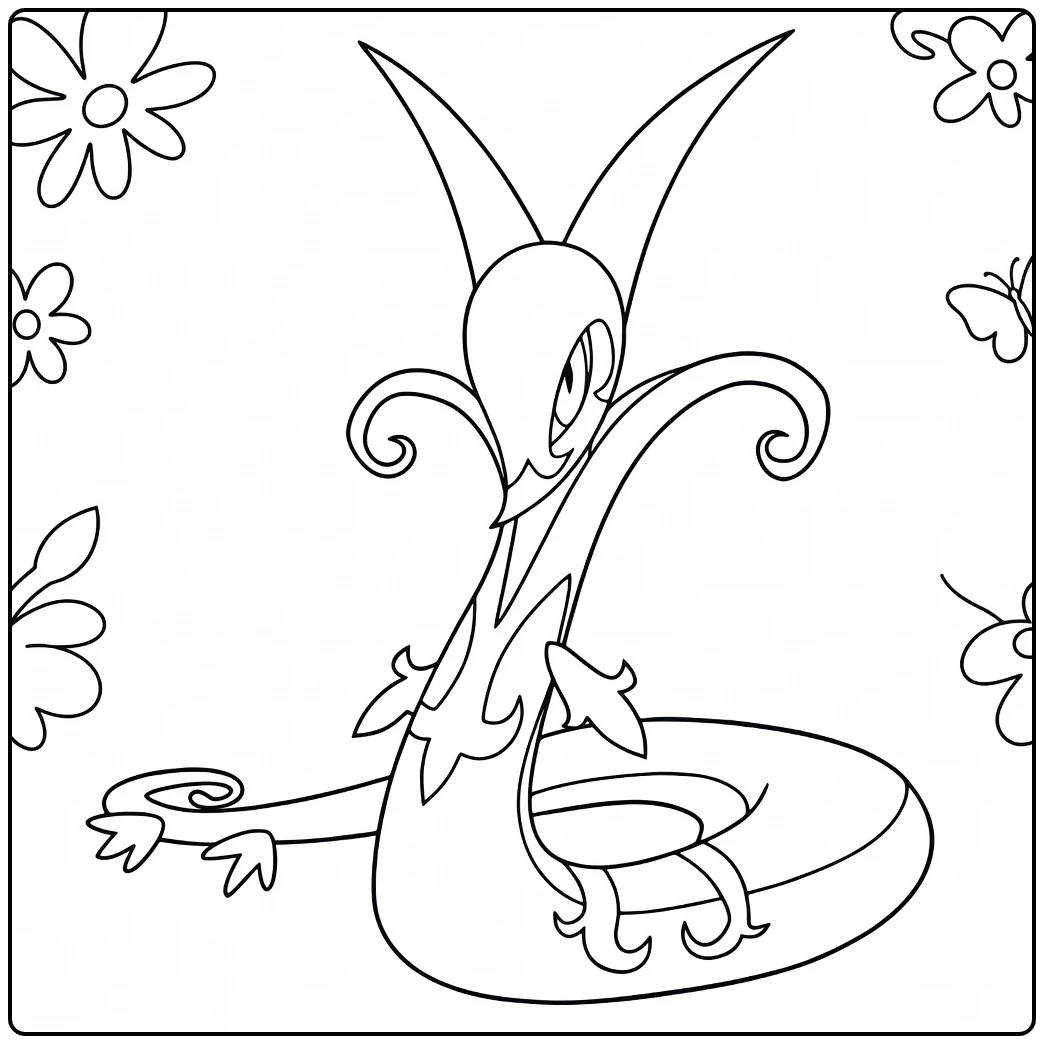 Pokemon Serperior coloring page