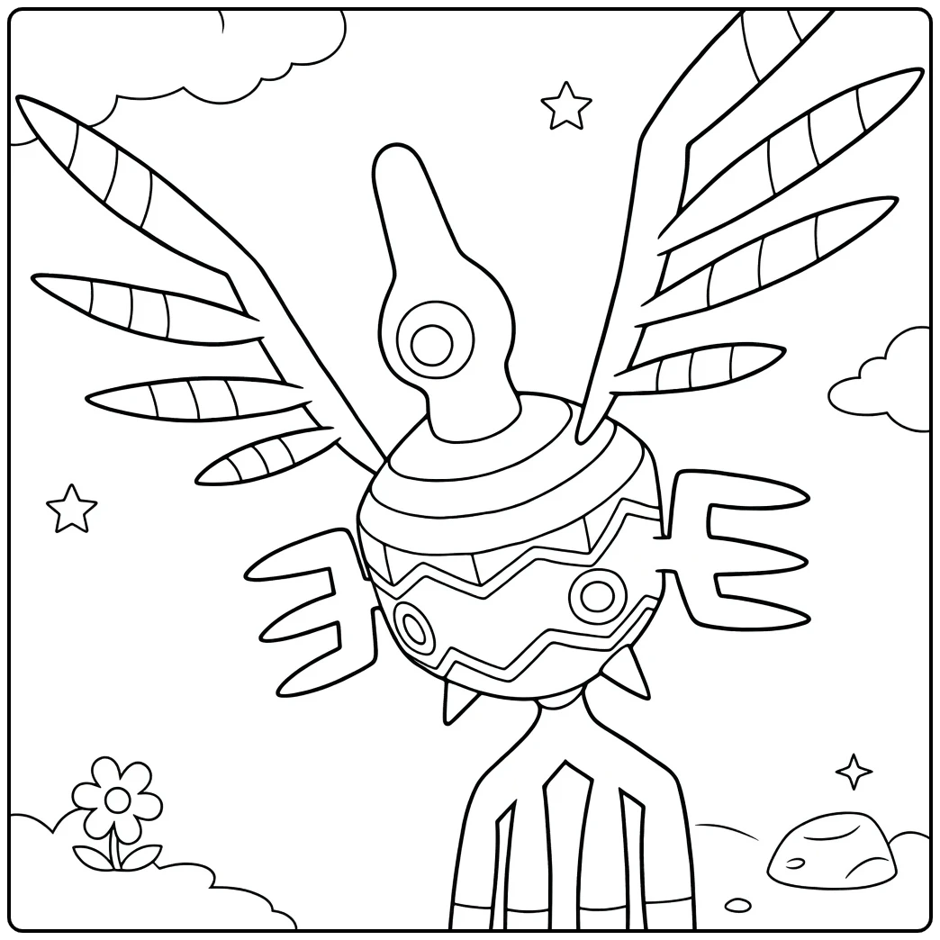 Pokemon Sigilyph coloring page