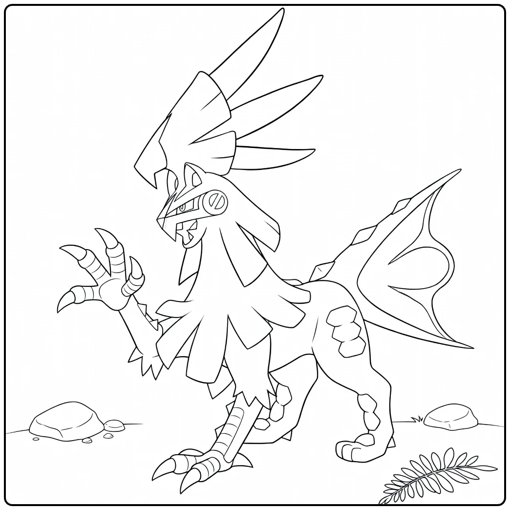Silvally Tough Synthetic Pokemon coloring page