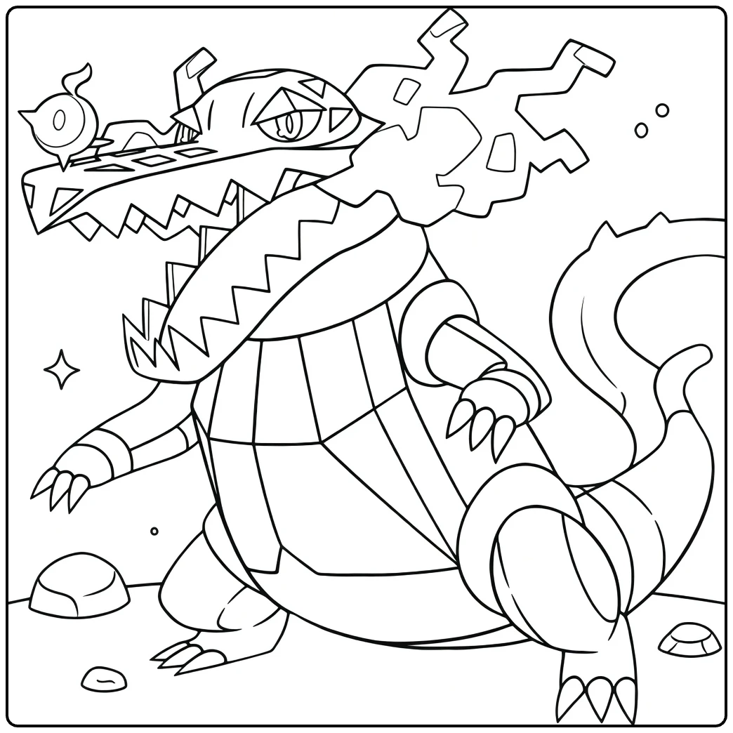 Pokemon Skeledirge for Kids coloring page
