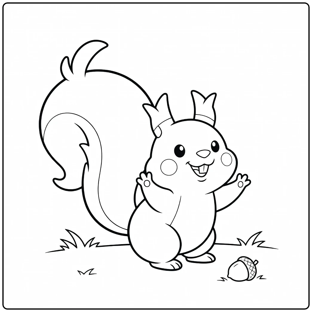 Skwovet Cheerful Pokemon coloring page