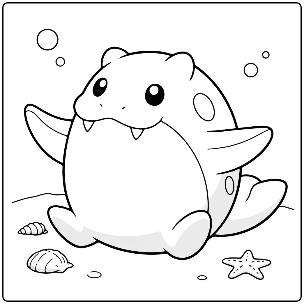 Pokemon Spheal coloring page
