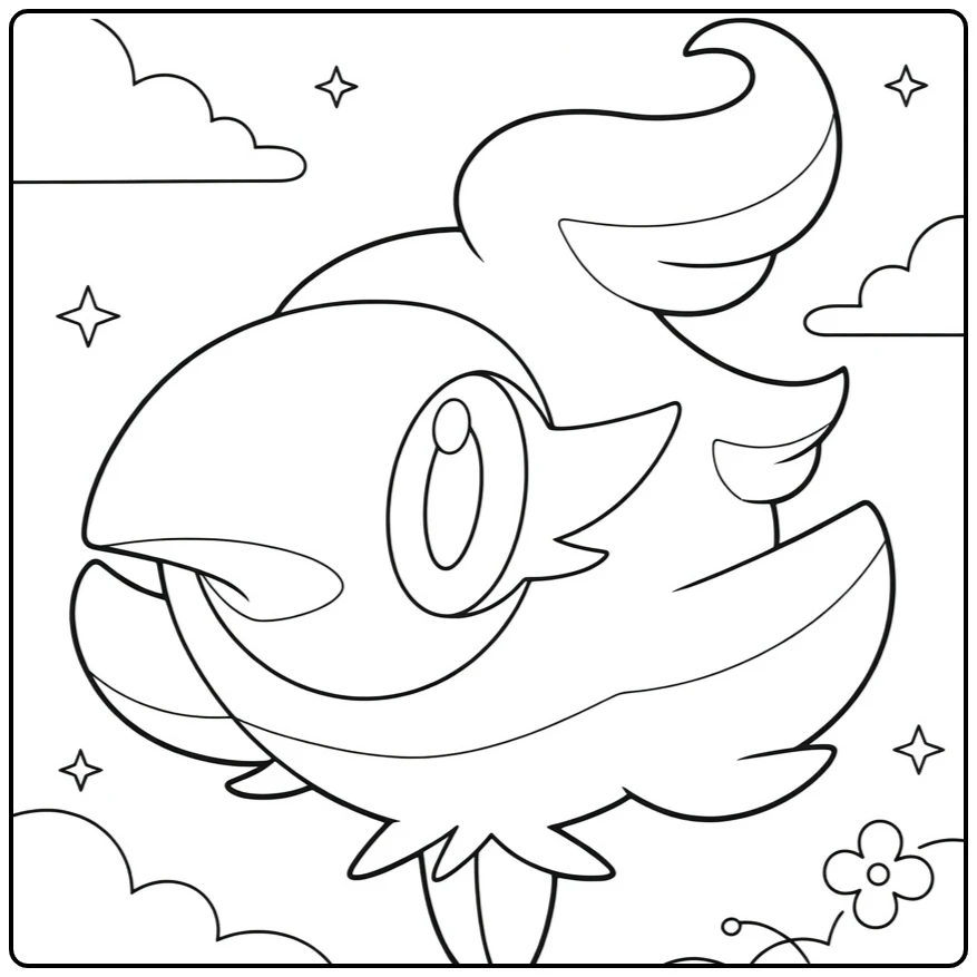 Pokemon Spritzee Cute with Wings coloring page