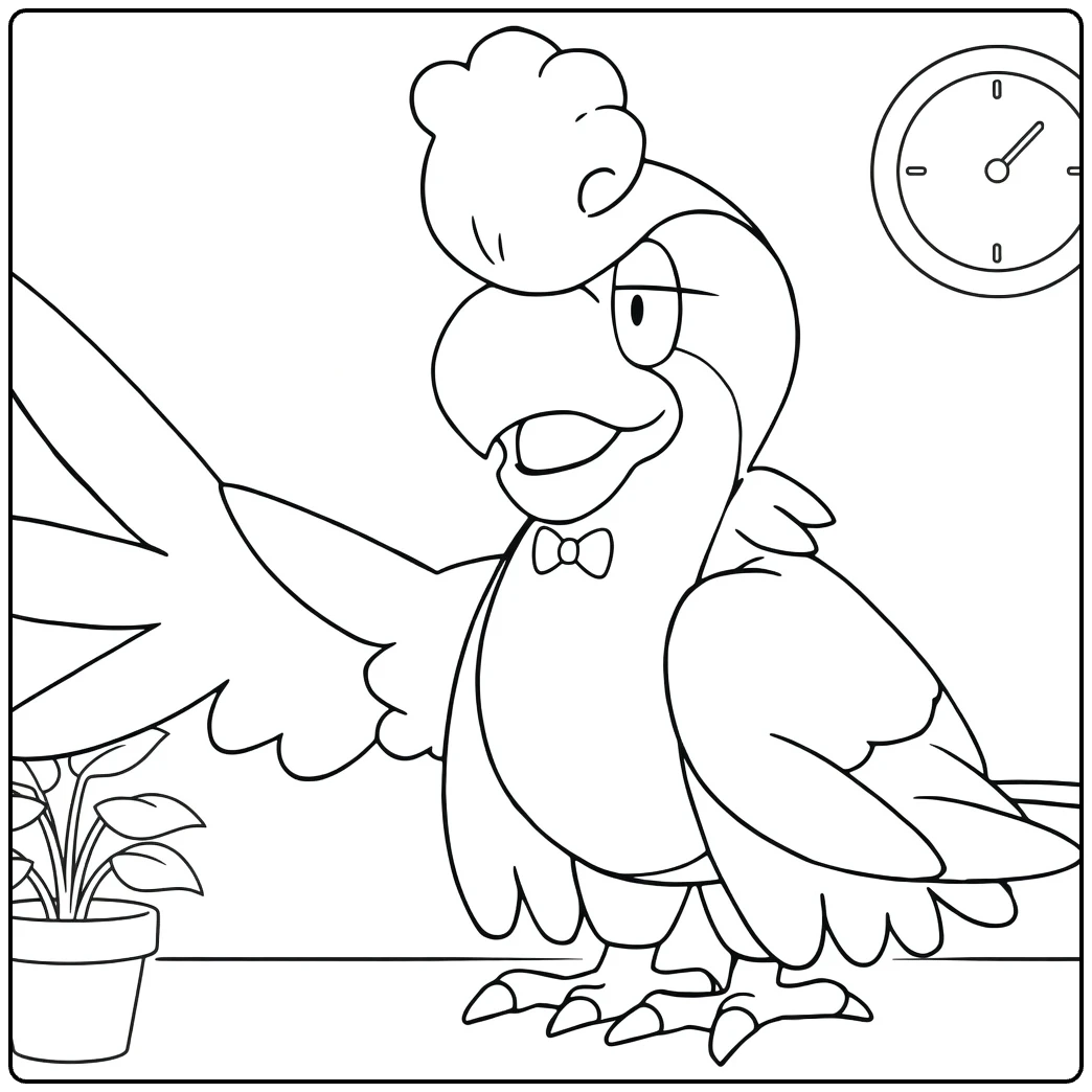 Pokemon Squawkabilly in Office Pose coloring page