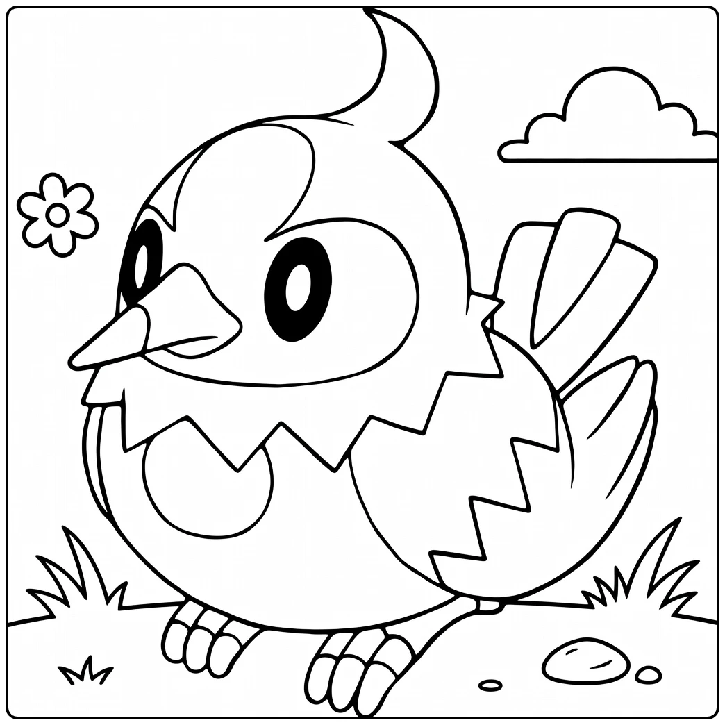 Pokemon Starly coloring page