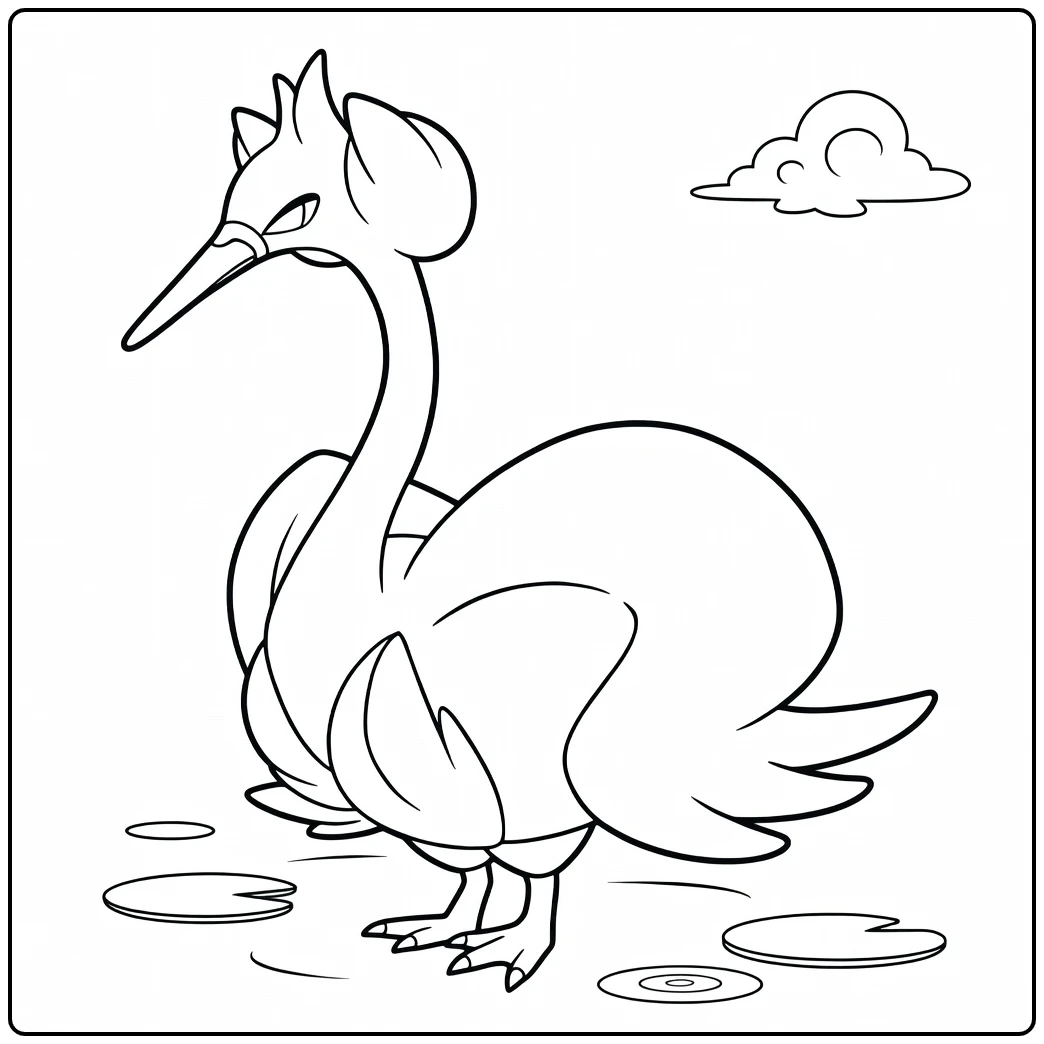 Pokemon Swanna coloring page