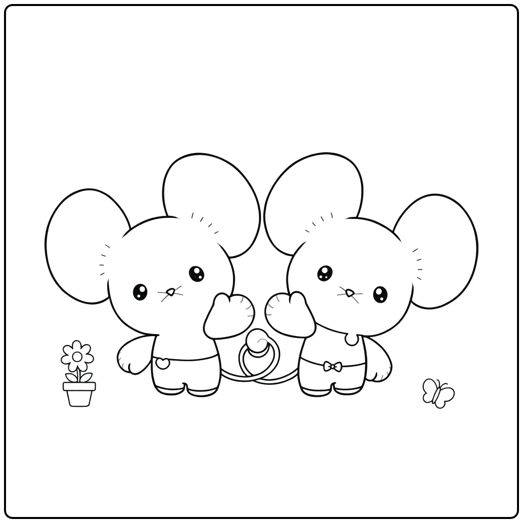 Pokemon Tandemaus Two Sweet Mice coloring page