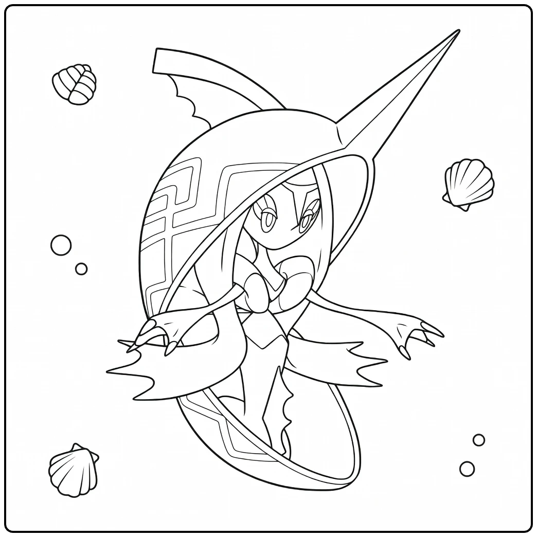 Pokemon Tapu Fini for Children coloring page