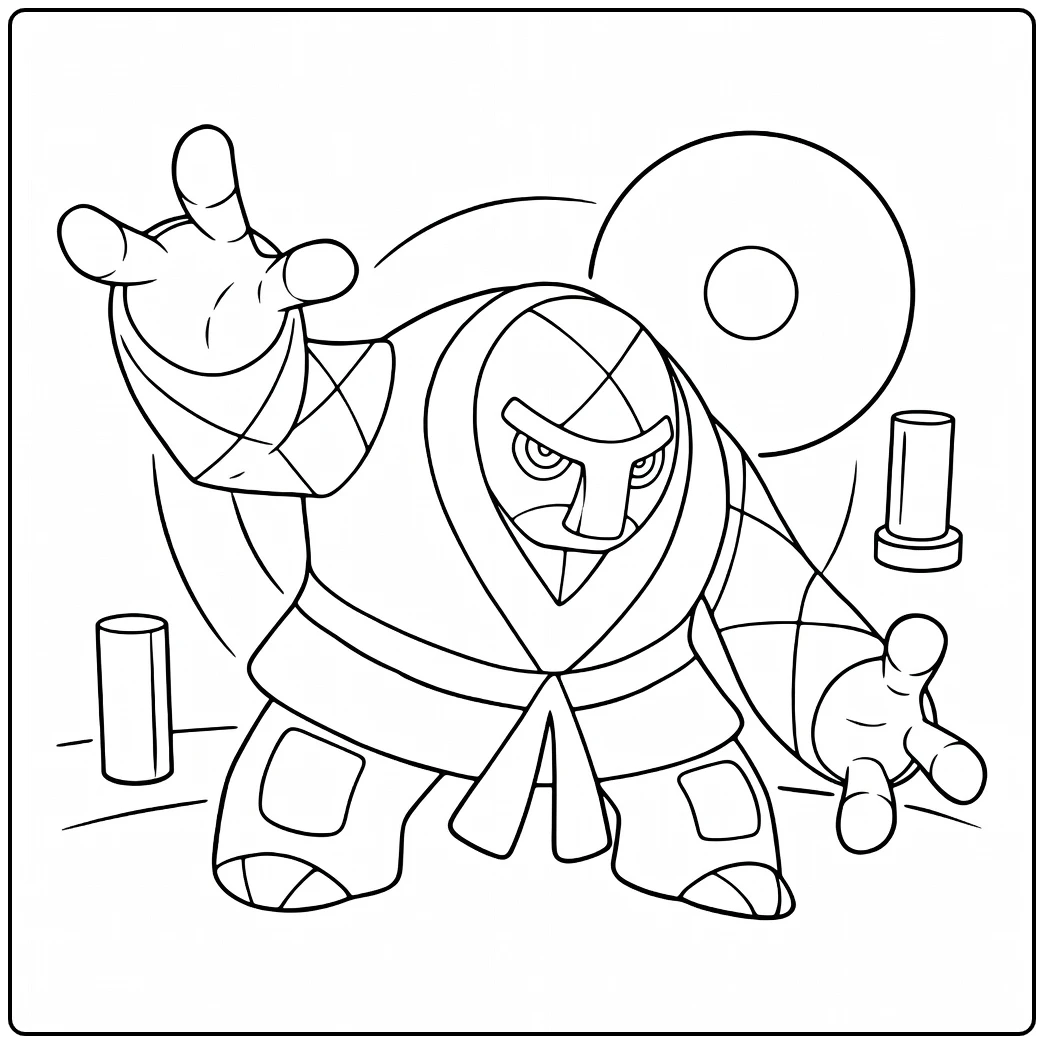 Pokemon Throh coloring page