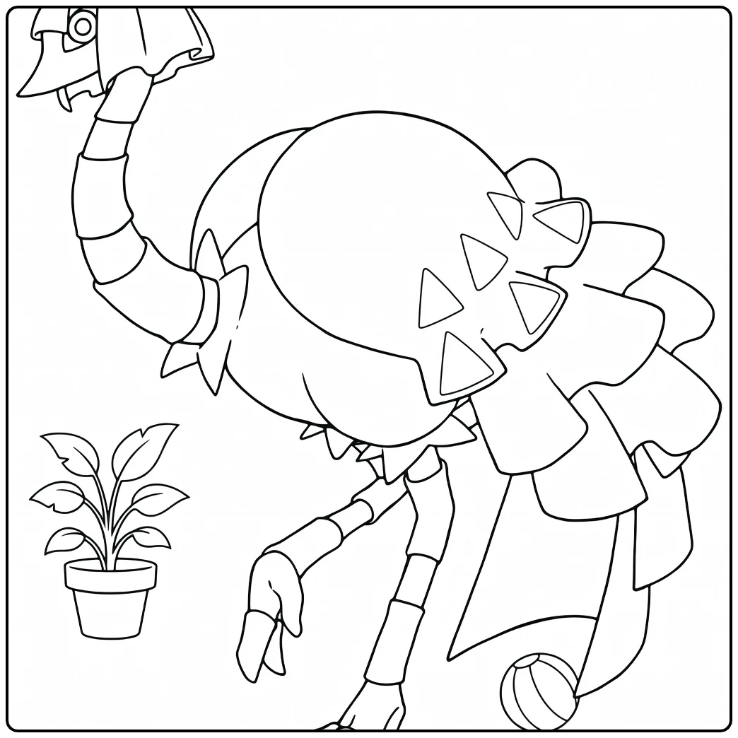 Pokemon Tinkatink for Kids with Ball coloring page