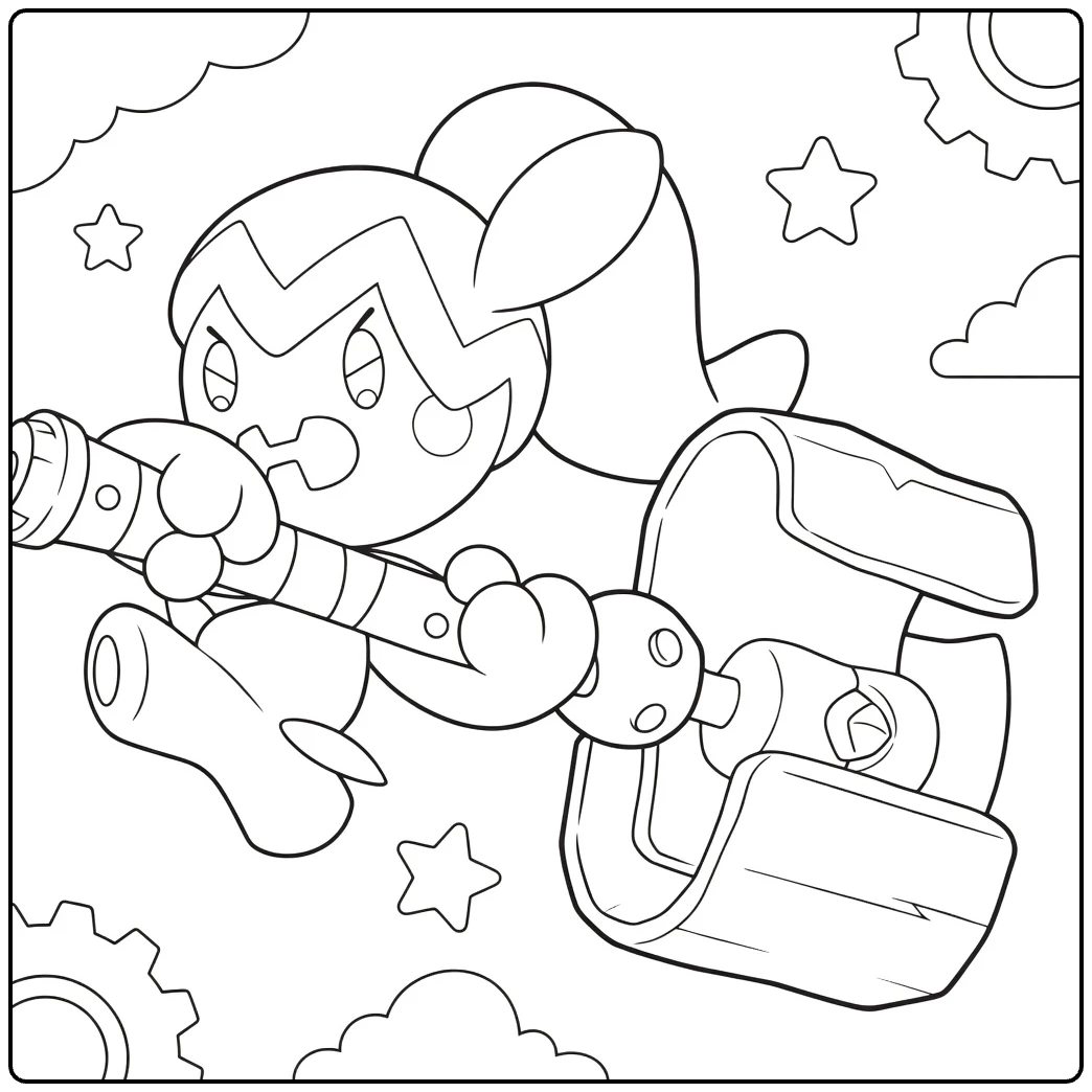 Pokemon Tinkaton Gears and Clouds coloring page