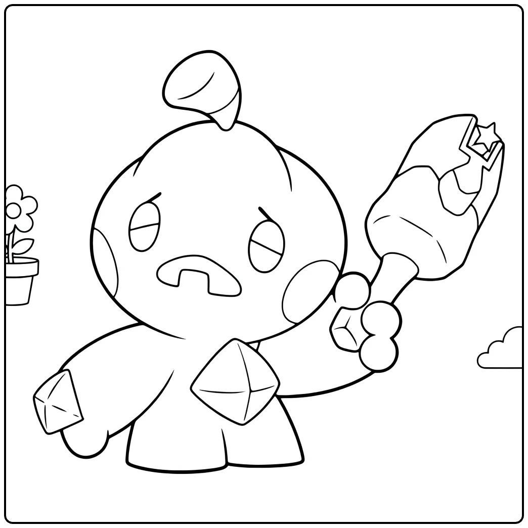 Pokemon Tinkatuff Sad Fairy with Star Hammer coloring page