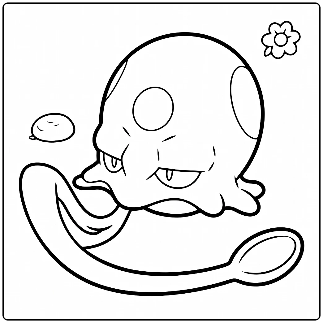 Pokemon Toedscool Mushroom with Tongue coloring page