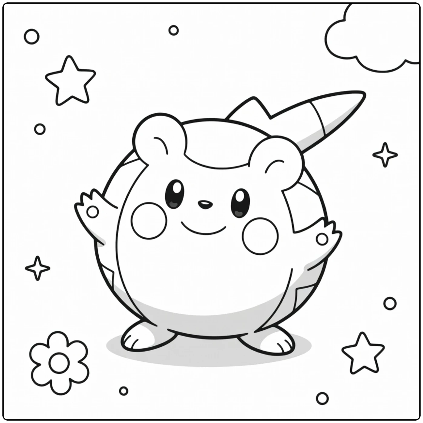 Pokemon Togedemaru for Kids Cheerful Waving coloring page